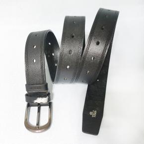 35mm wide heavy split leather flat stitched belt