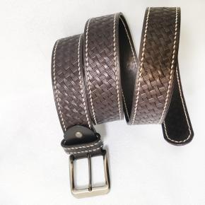 40mm wide embossed cowhide leather belts men