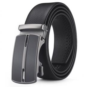 35mm wide mens formal leather belt with automatic buckle