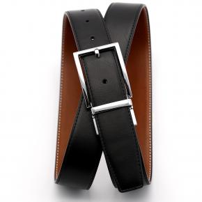 35mm wide split leather reversible belt for men's dress