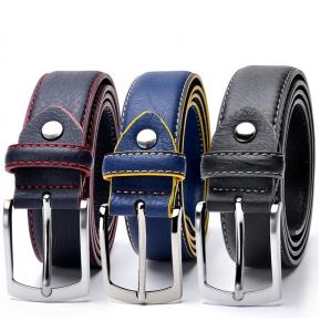 35mm wide mens contrast color casual leather belts